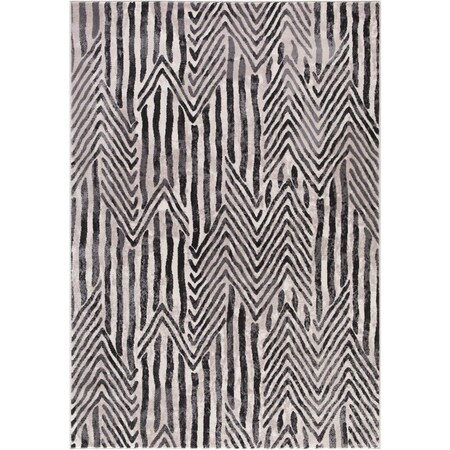 Perfectpillows 6 ft. 7 in. x 9 ft. 3 in. Lara Dancing Stripes Ivory PE726063